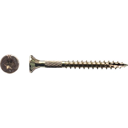 Big Timber No. 8 x 1-3/4 In. Yellow Zinc Flat Head Wood Screw, 172PK 1YTX8134
